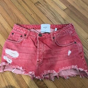 One Teaspoon Pink Junkyard Skirt (Jean)